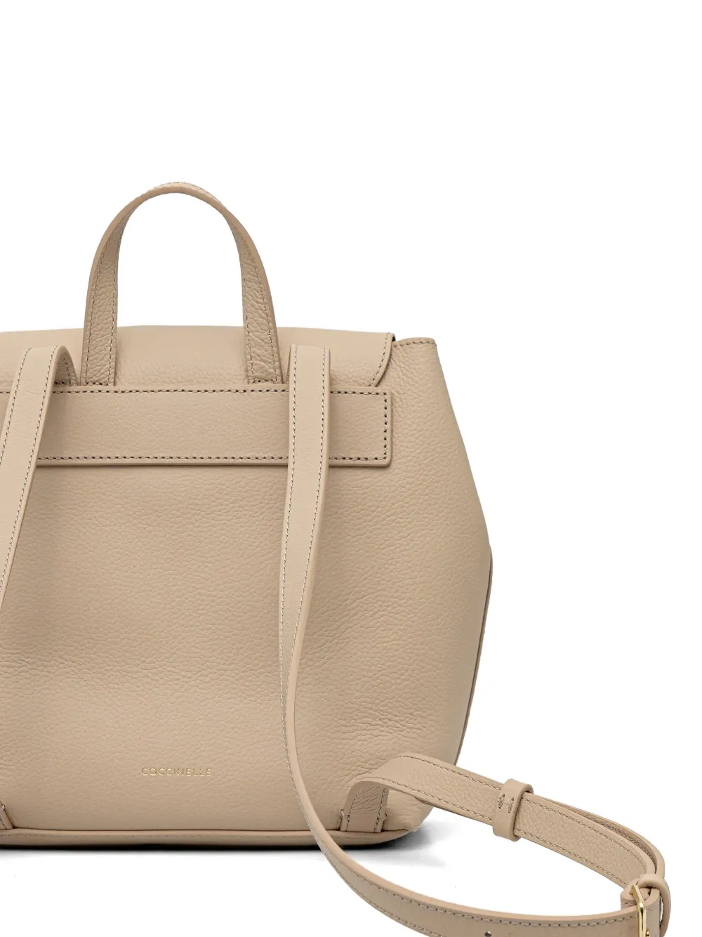  Coccinelle Pebble-grain Top-handle Backpack - Neutrals 