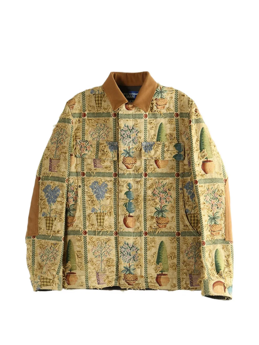 Junya Watanabe MAN fringed print jacket - Nude