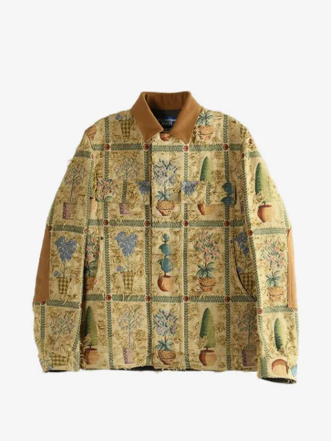 Junya Watanabe MAN chamarra con flecos estampados