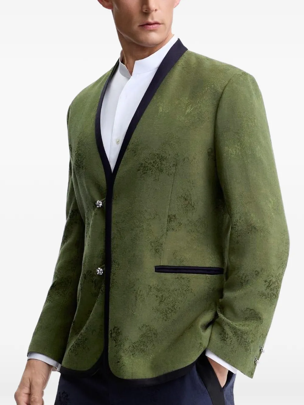  Shanghai Tang Single-breasted Blazer - Green 
