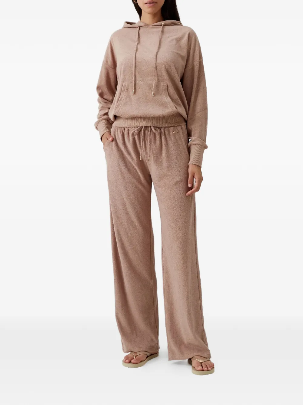  Melissa Odabash Nora Drawstring Hoodie - Neutrals 