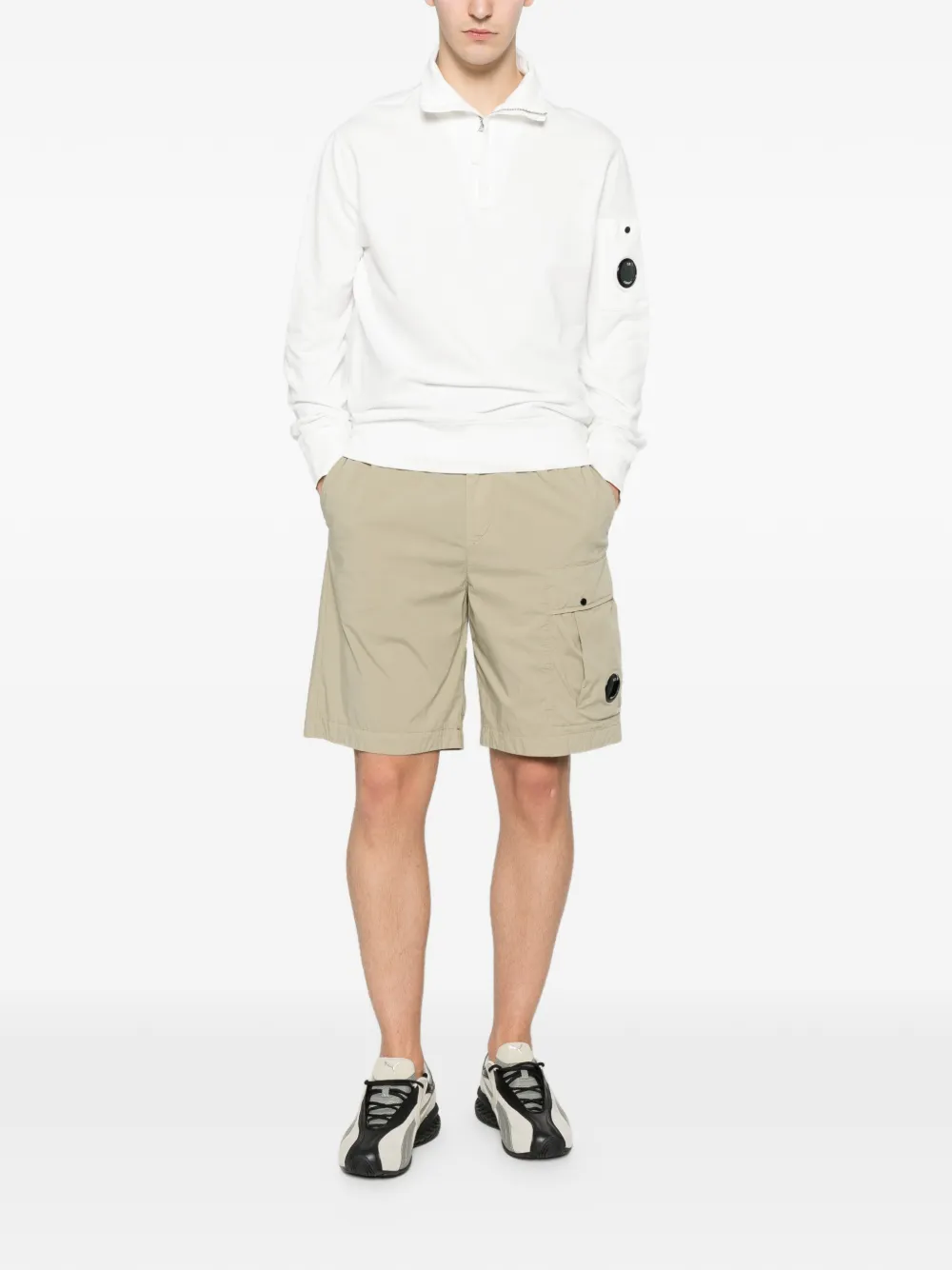 C.P. Company Sweater met halve rits Wit