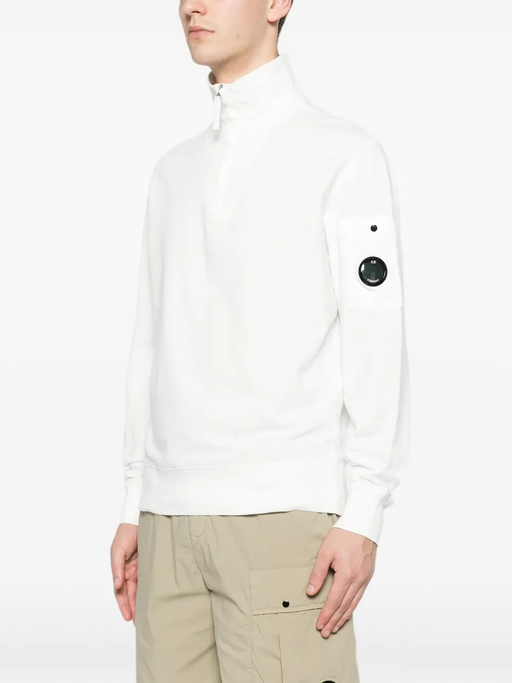 C.P. Company Sweater met halve rits Wit
