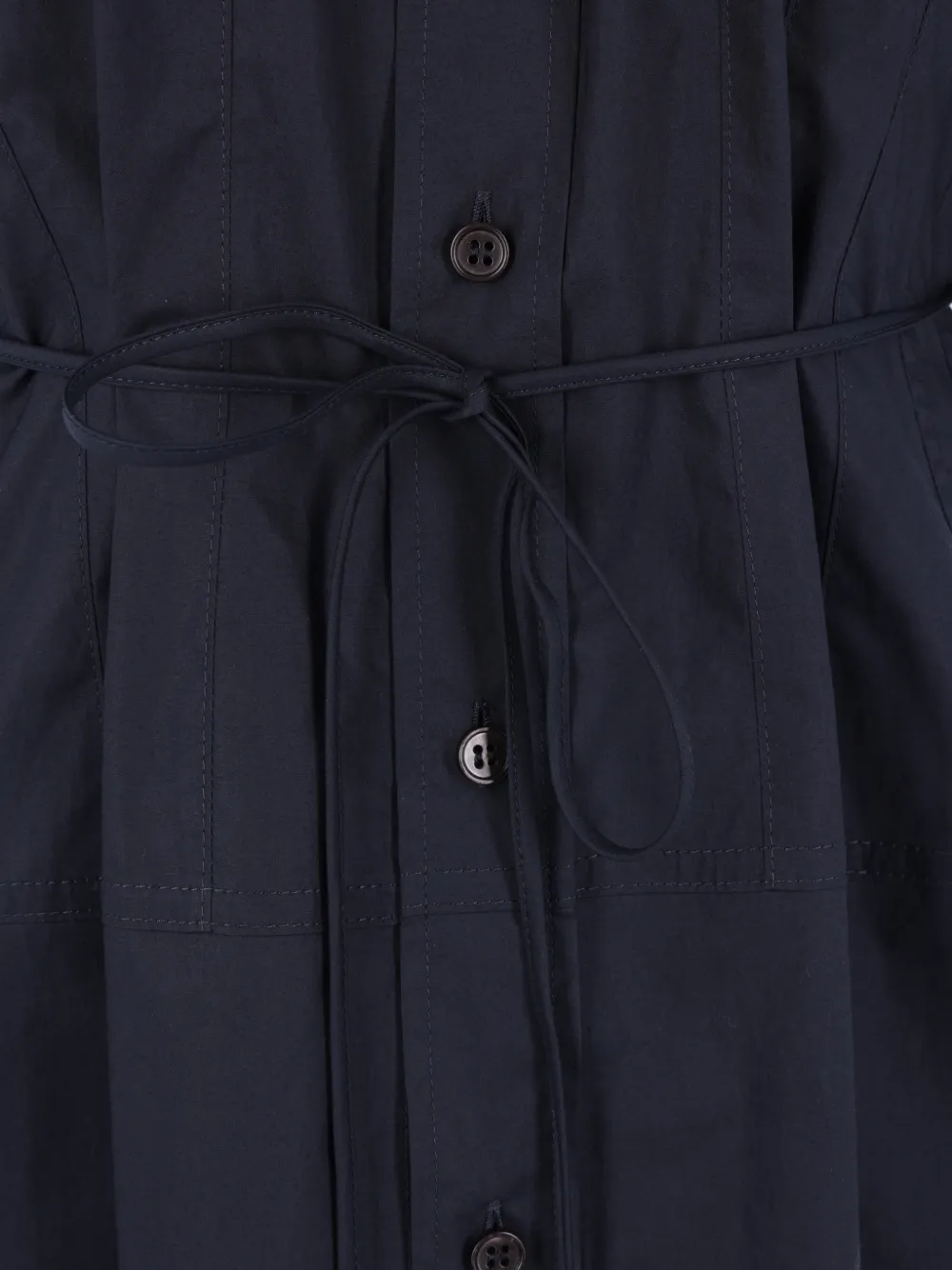  Plan C Buttoned Tied-waist Midi Dress - Blue 