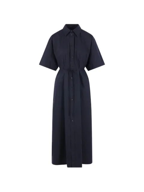 Plan C buttoned tied-waist midi dress