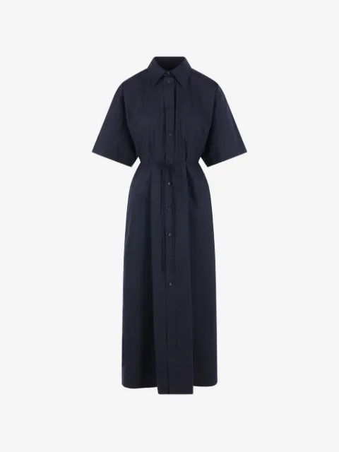 Plan C buttoned tied-waist midi dress