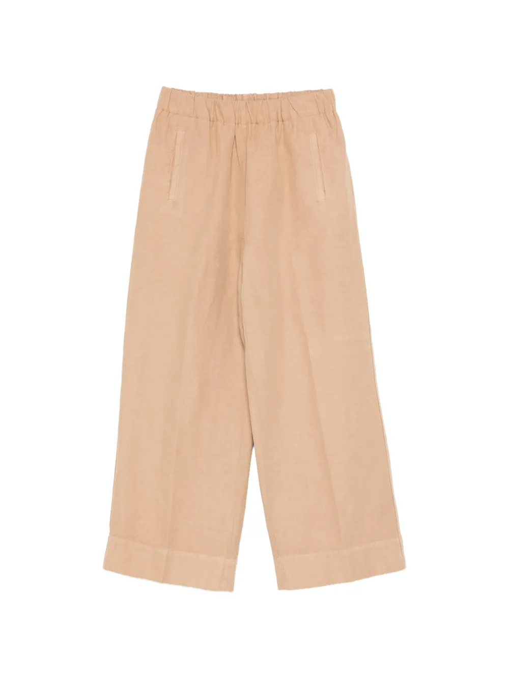 Rosso 35 Elasticated-waist Cropped Trousers In Brown