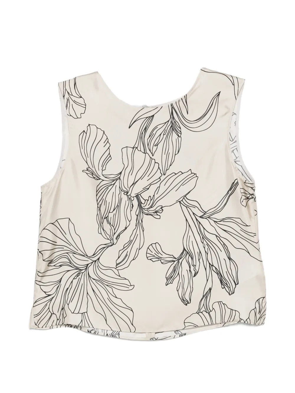 Rosso 35 Floral Sleeveless Blouse In Neutral