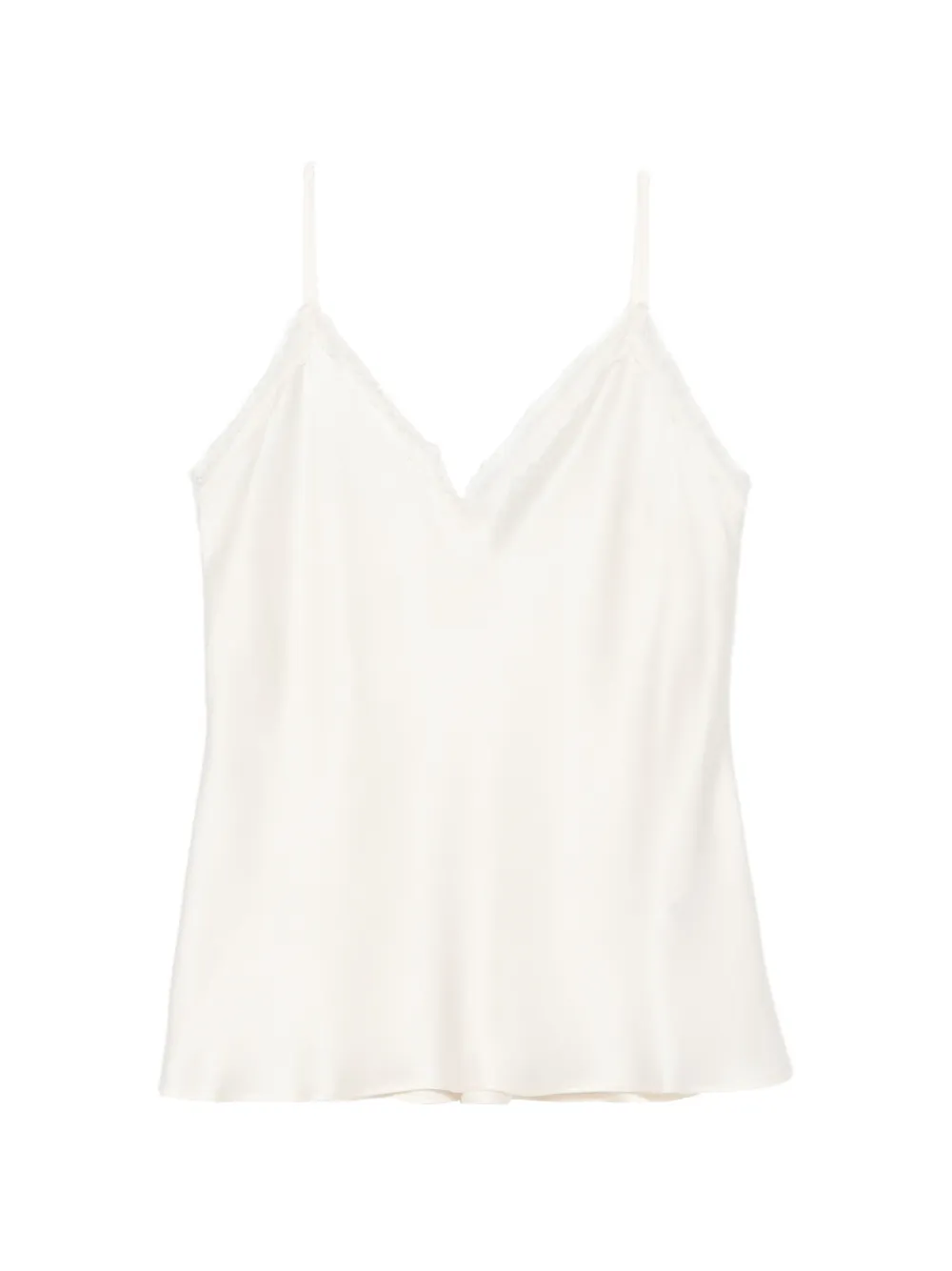 MAISON123 Mindy lace V-neck top - Bianco