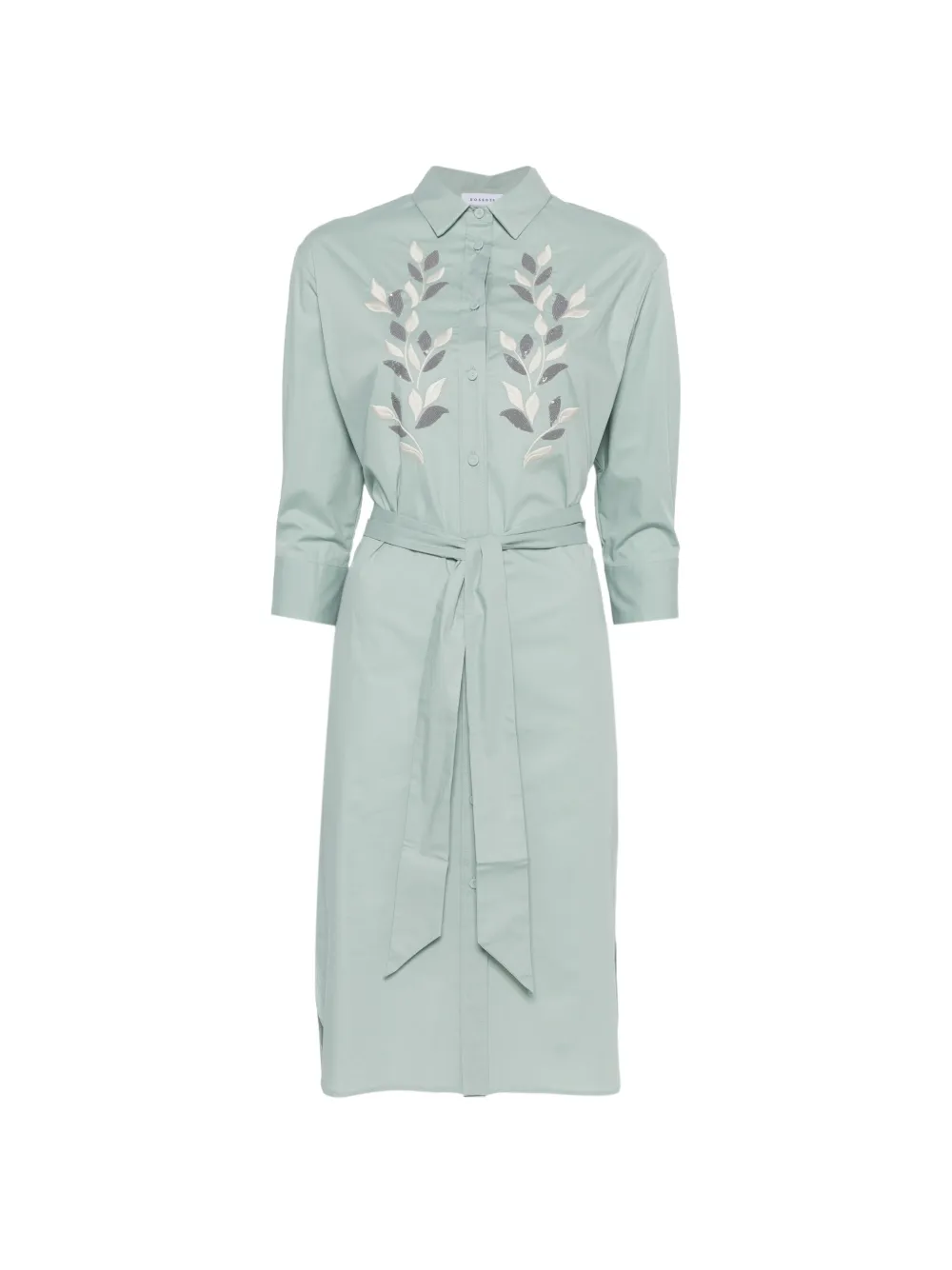 Rosso 35 Embroidered Tie-waist Midi Dress In Multi