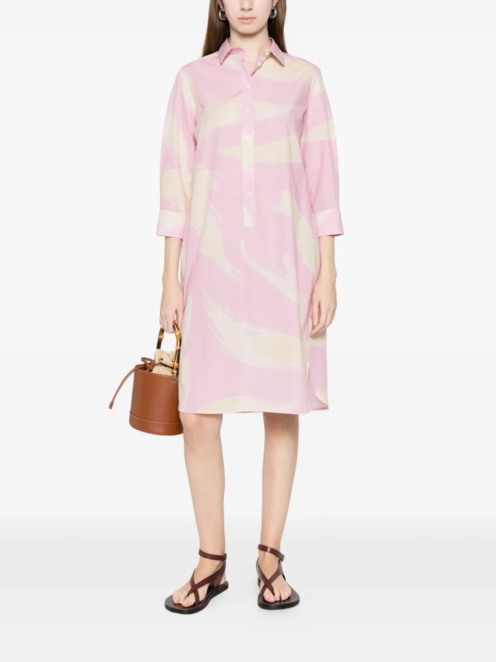 Rosso 35 プリント シャツドレス In Pink