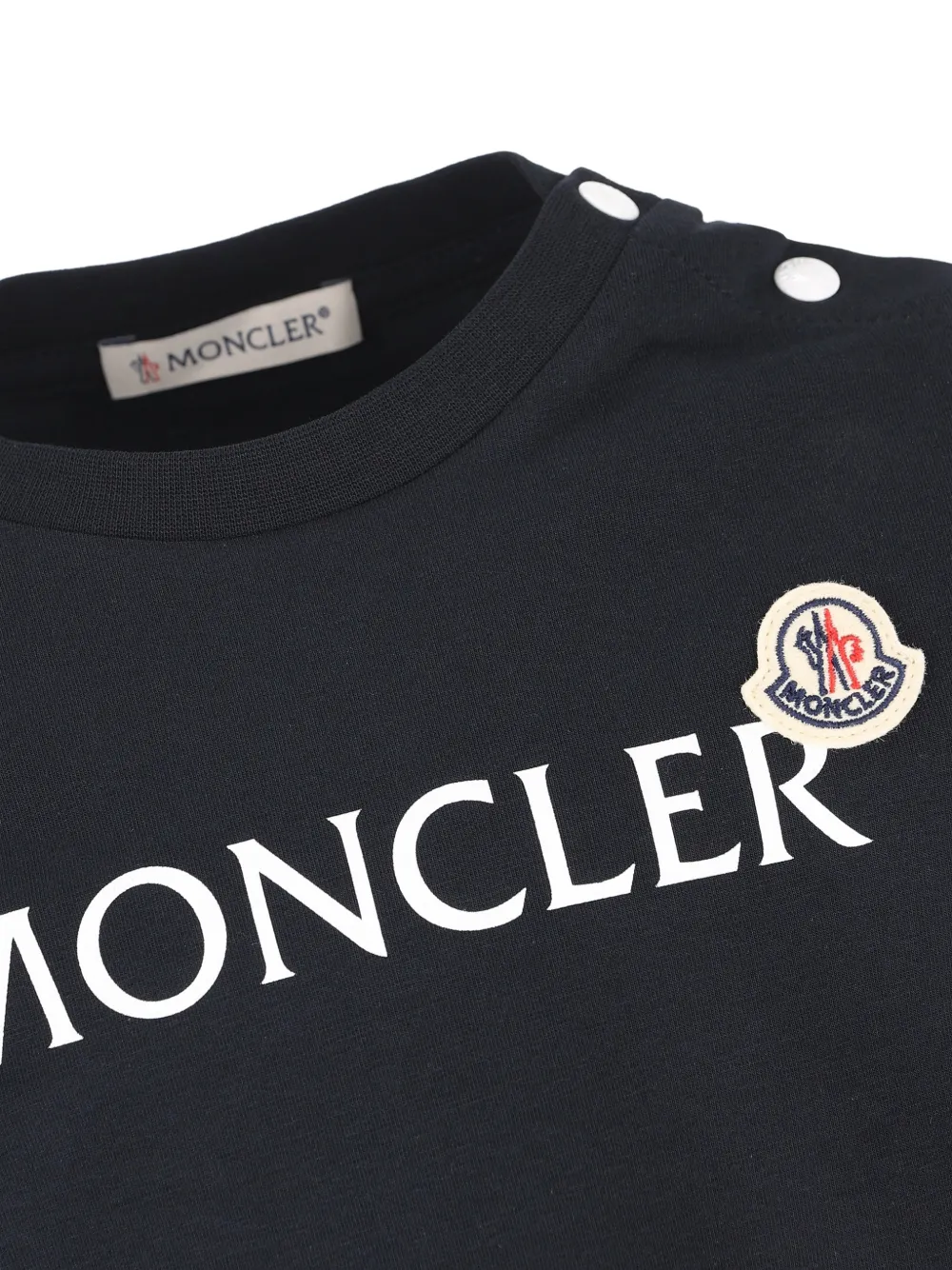  Moncler Enfant Buttoned Logo T-shirt - Black 