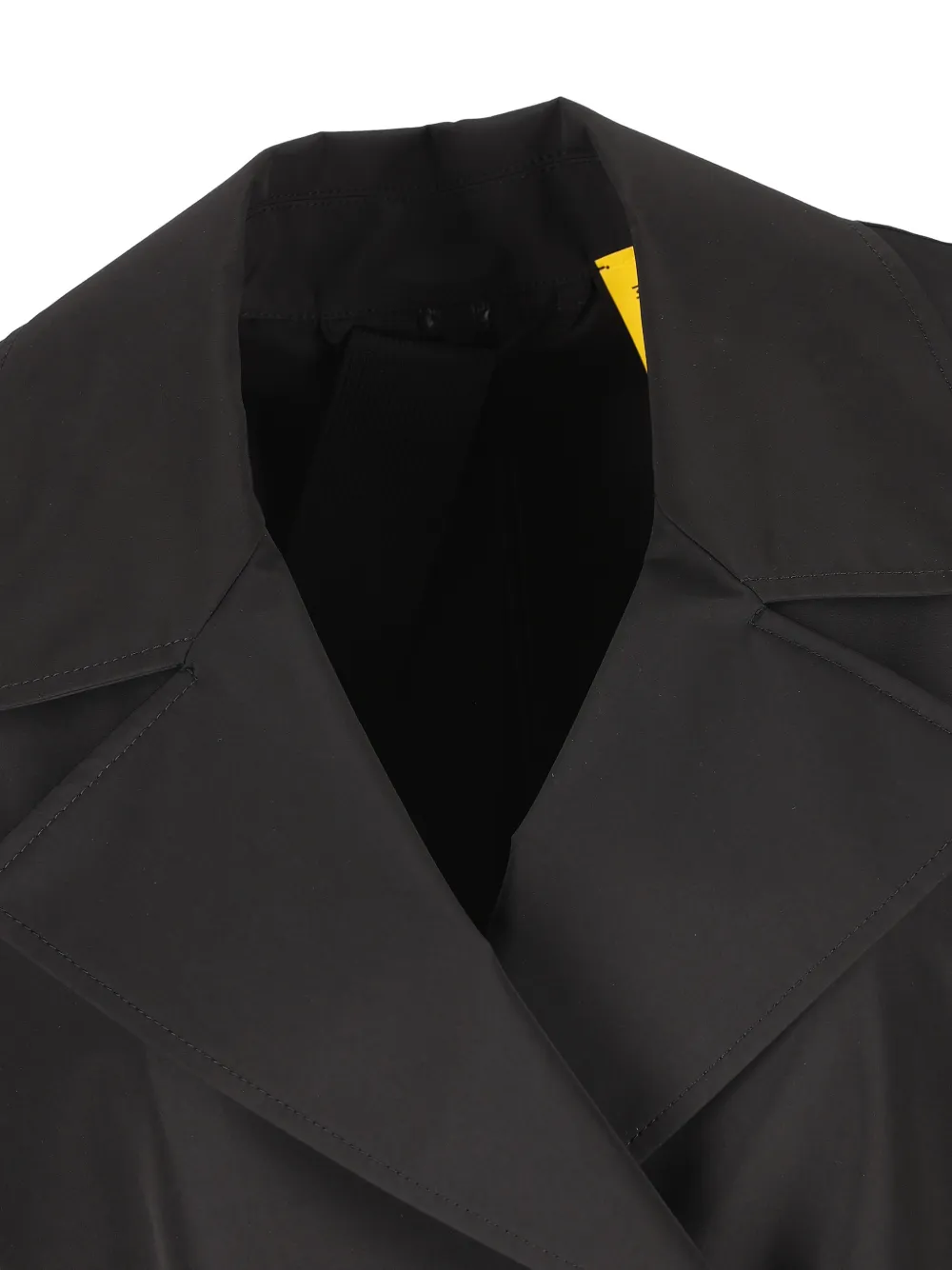Moncler x Edward Enninful jas met dubbele rij knopen en ceintuur Zwart