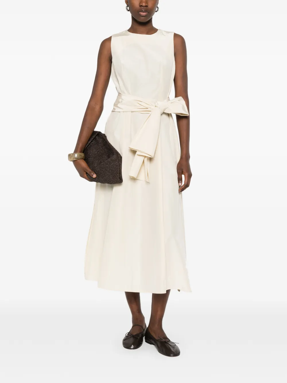 Bow-Belted Midi Dress