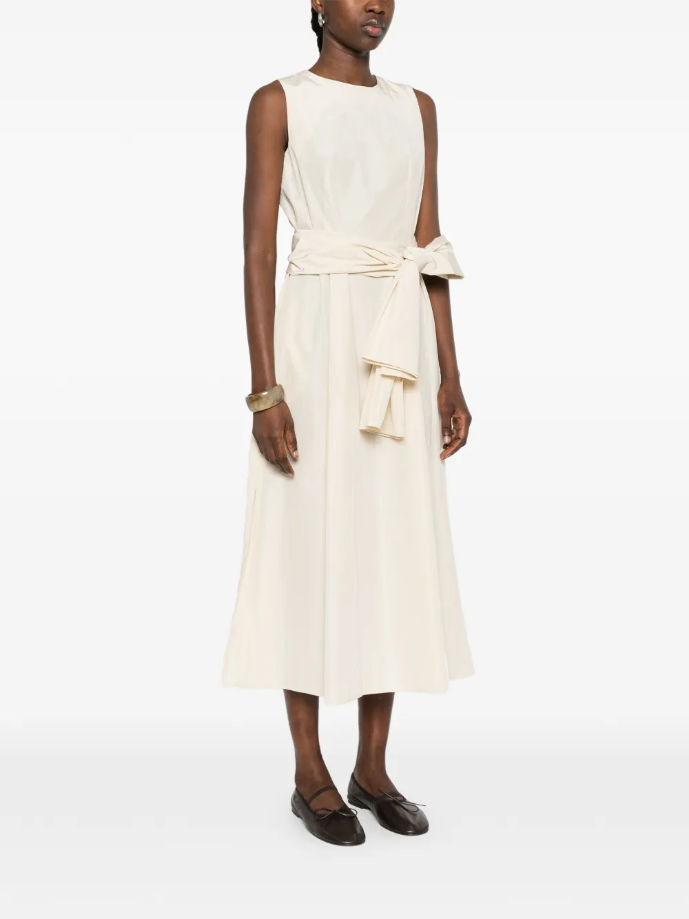 Bow-Belted Midi Dress