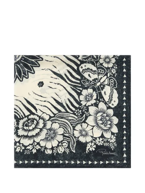 Roberto Cavalli zebra floral print scarf
