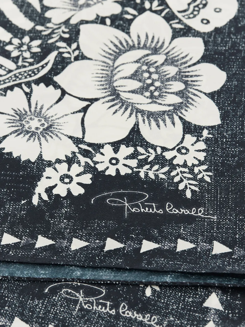  Roberto Cavalli Zebra Floral Print Scarf - Blue 