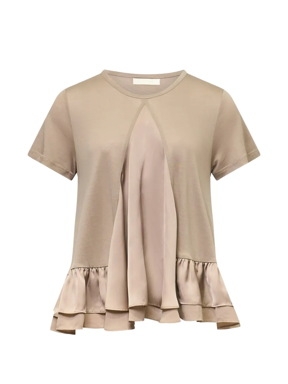Club21 ruffled knit T-shirt - Toni neutri