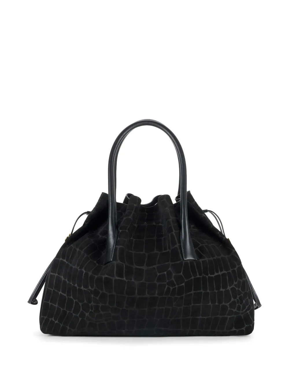 Elisabetta Franchi crocodile print bowling tote bag - Nero