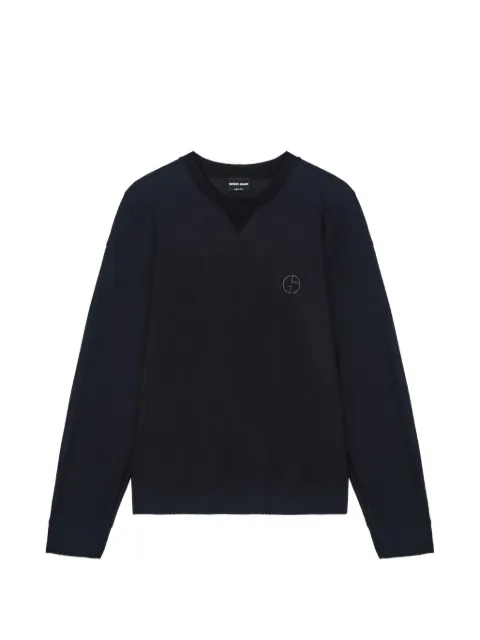 Giorgio Armani textured logo sweater