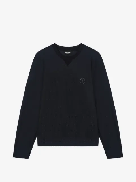 Giorgio Armani textured logo sweater