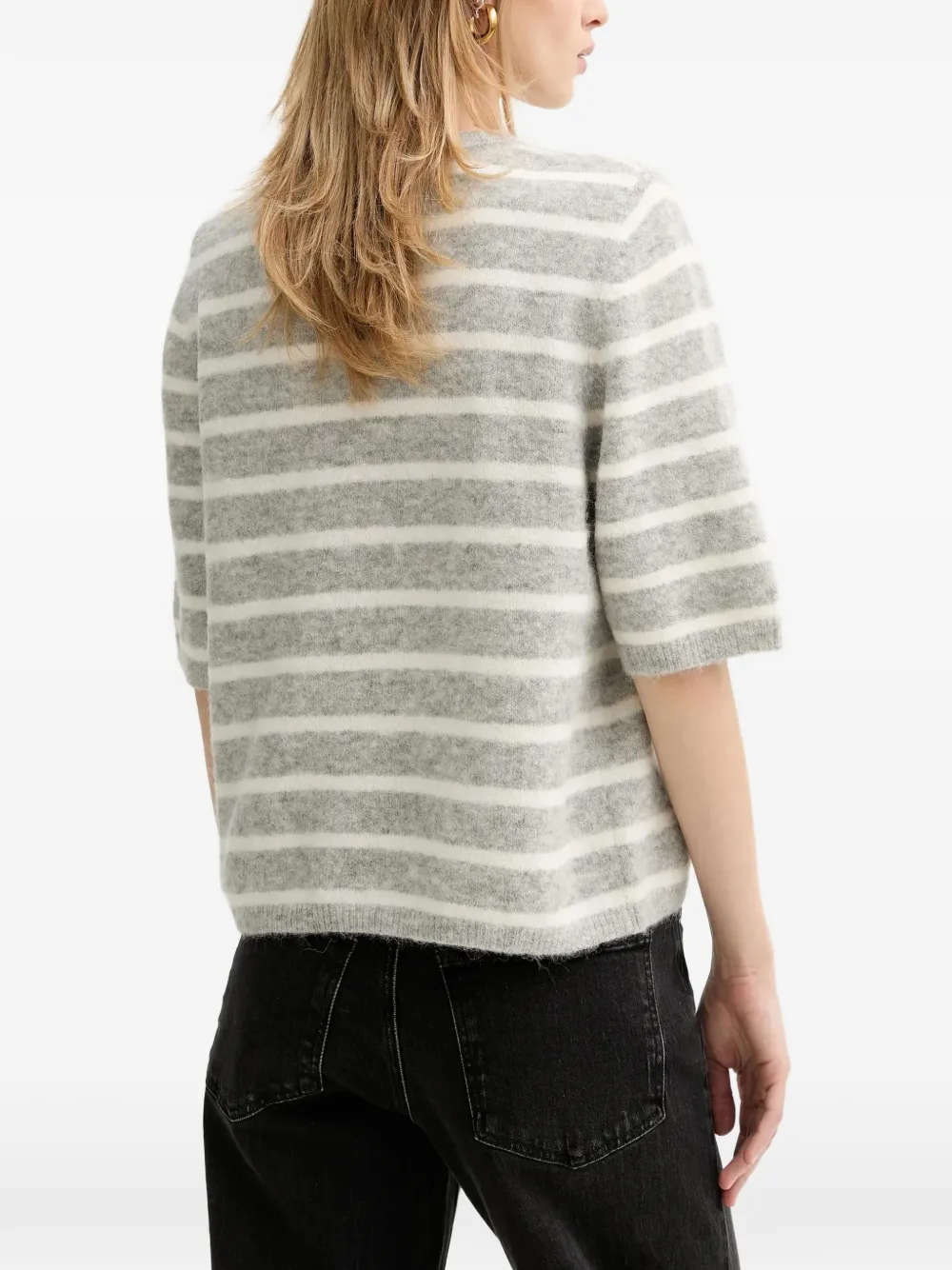  Gestuz Pull Alphagz à Rayures - Gris 