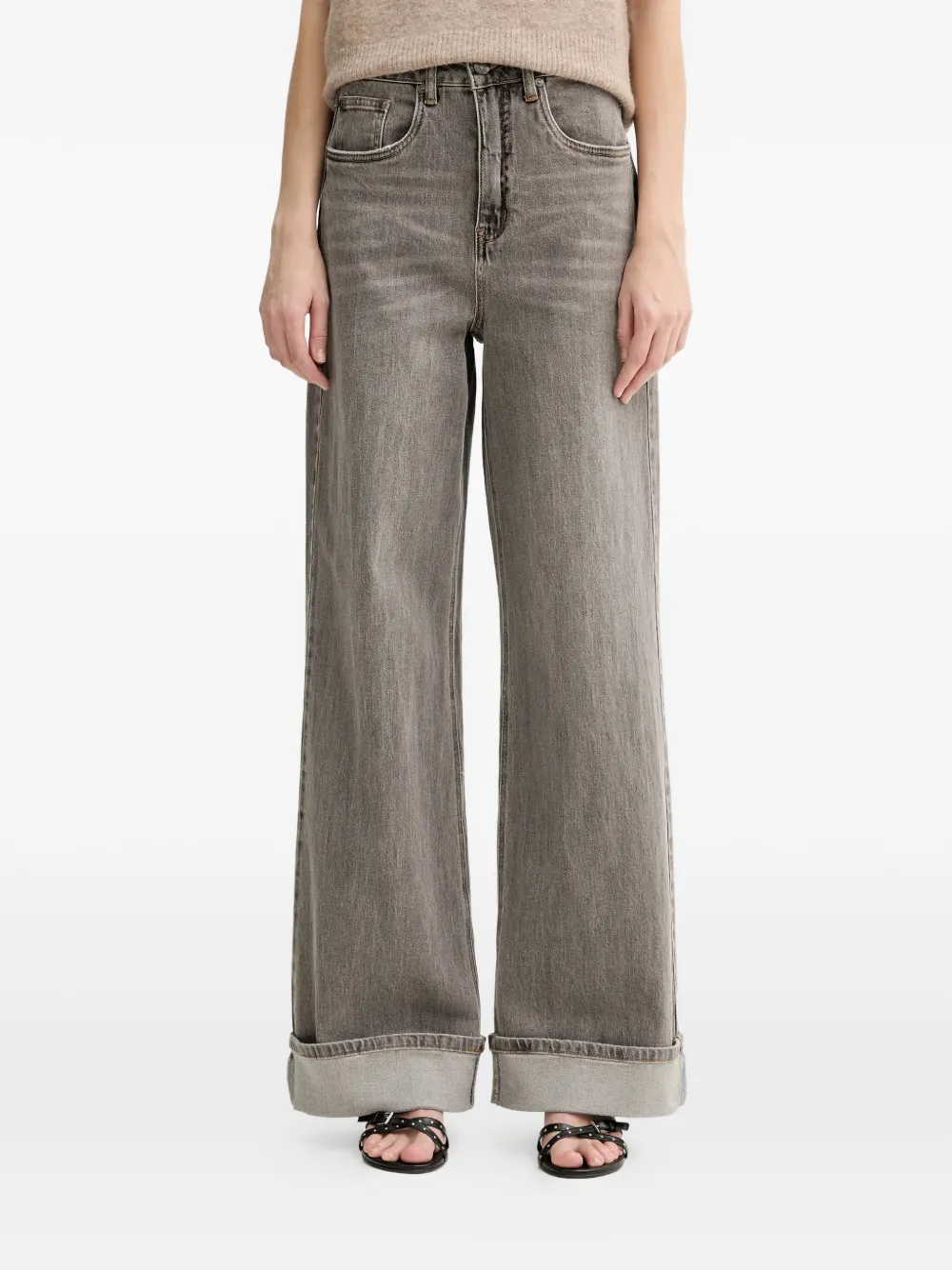 Gestuz Sara grey wide-leg jeans - Grigio