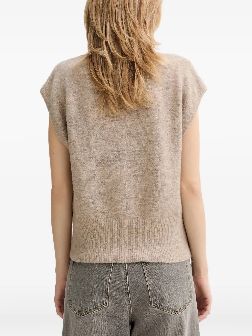  Gestuz Roll-neck Knitted Vest - Neutrals 