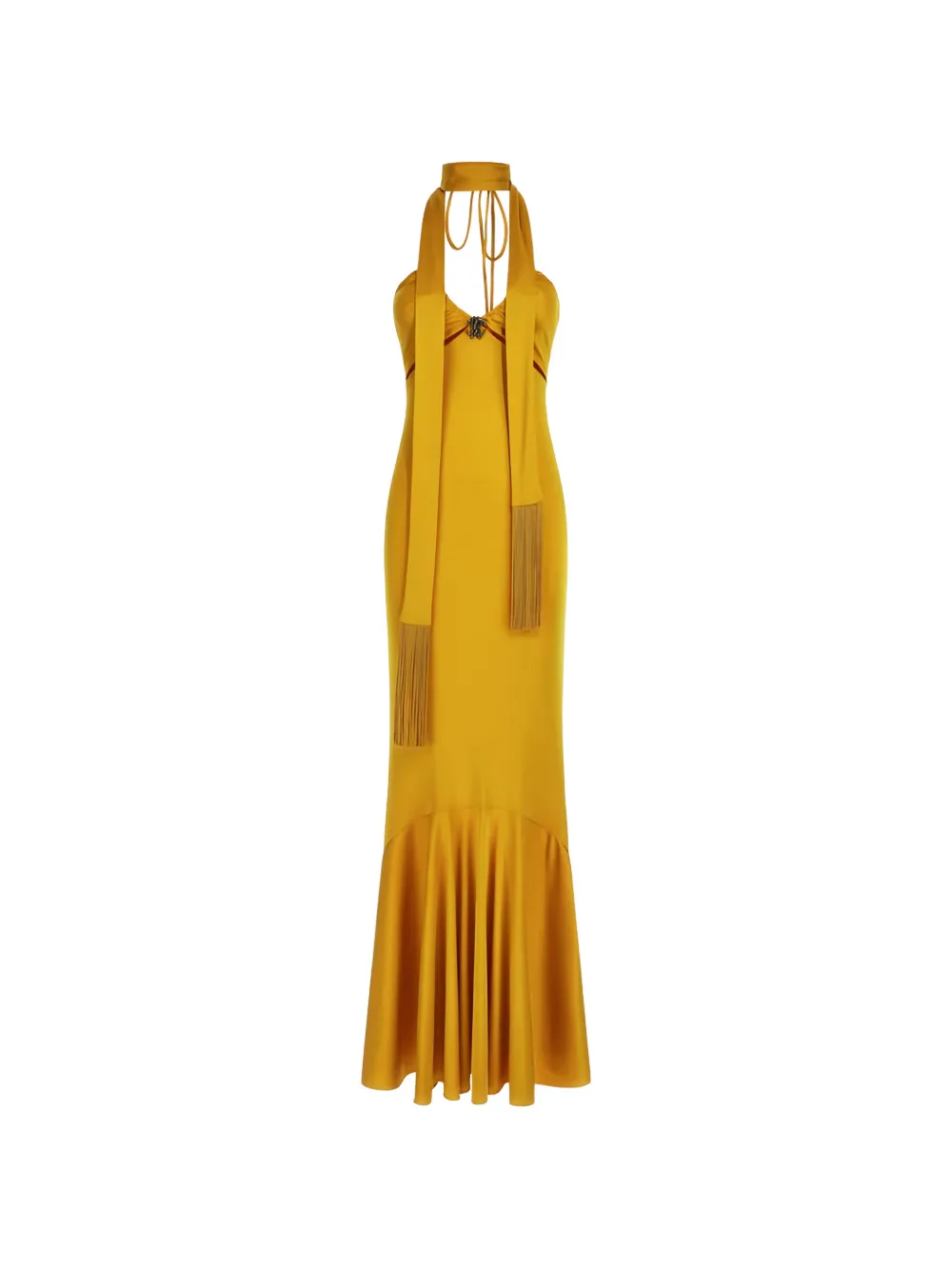 Roberto Cavalli halter-neck maxi dress - Yellow