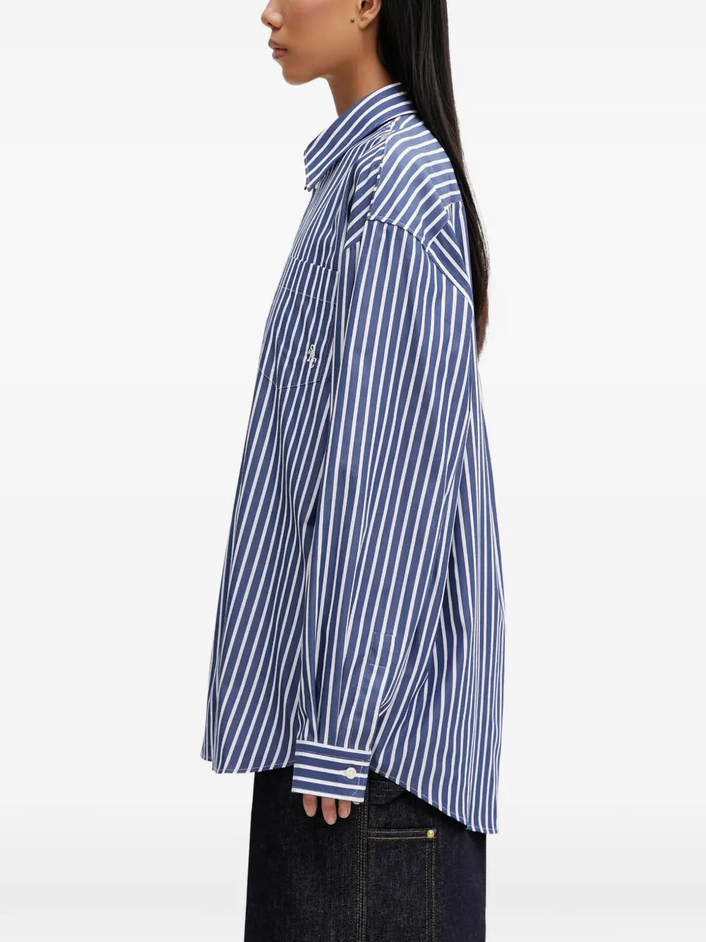 Sporty & Rich Gestreept blouse Blauw