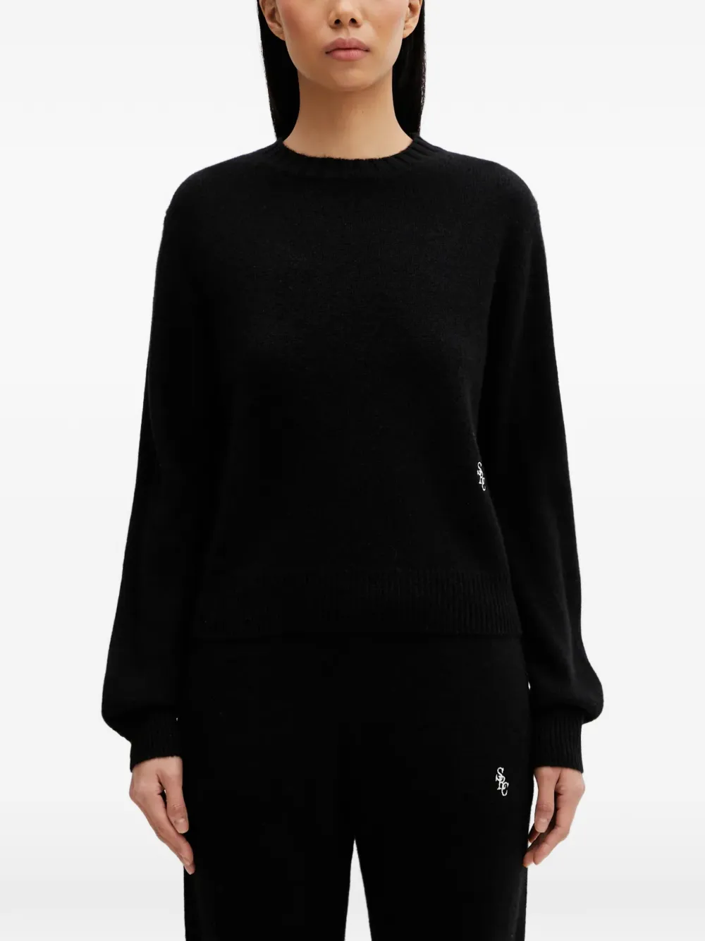 Sporty & Rich logo-embroidered sweatshirt - Nero