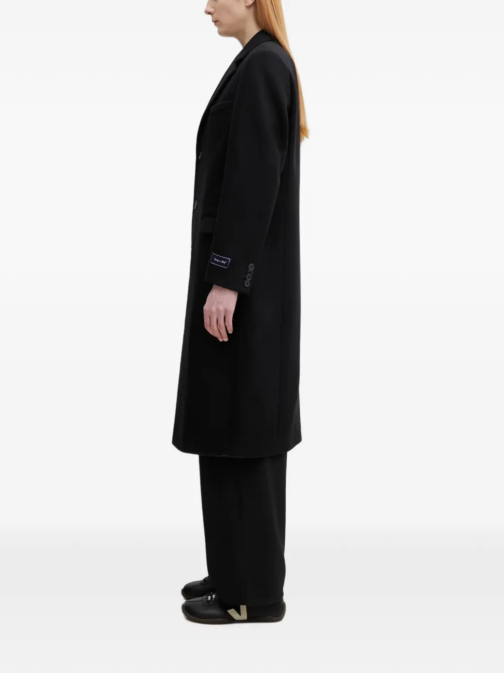 Sporty & Rich Jas met enkele rij knopen en logopatch Zwart