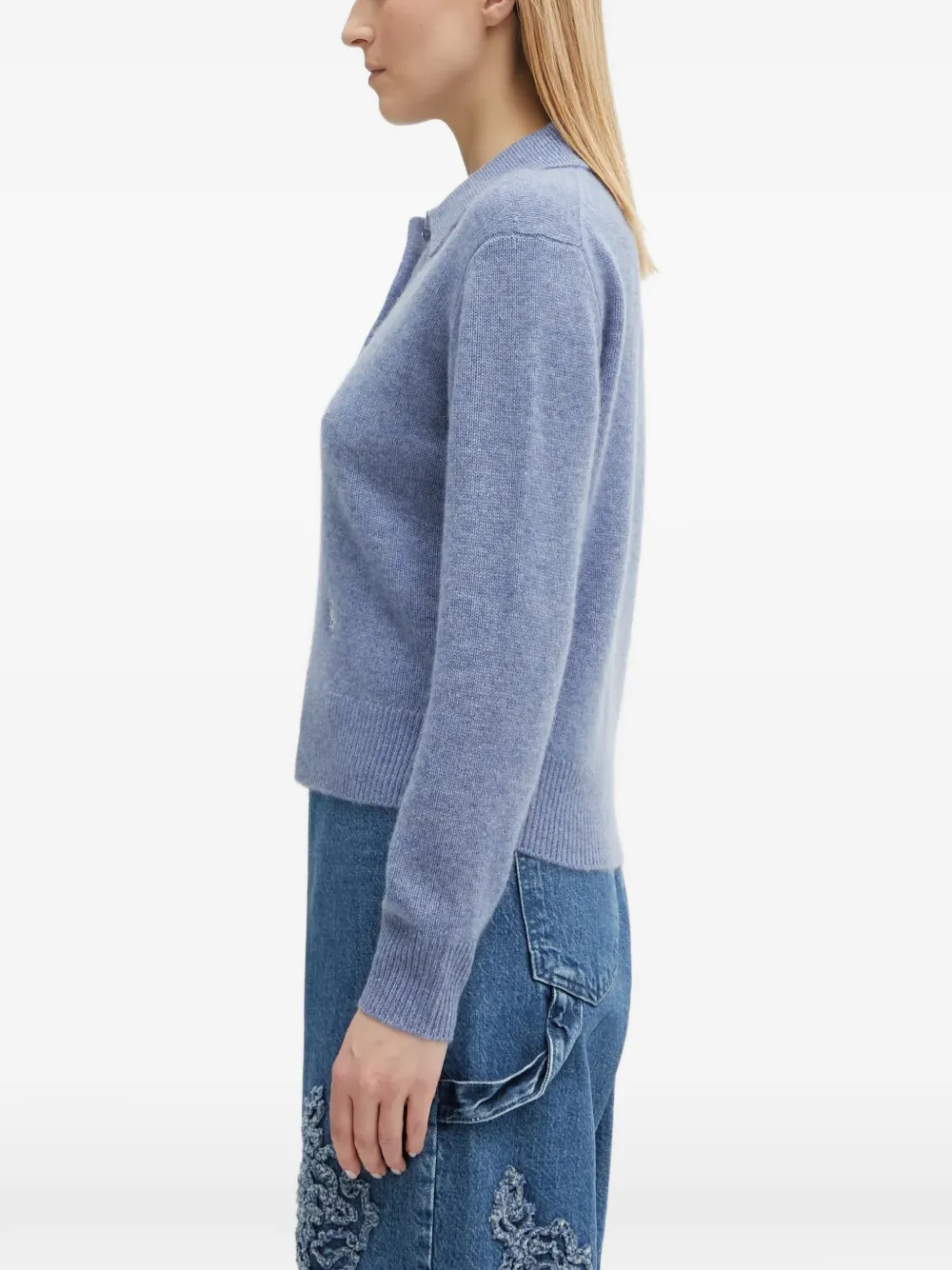 Sporty & Rich Polotop met knopen en logo Blauw