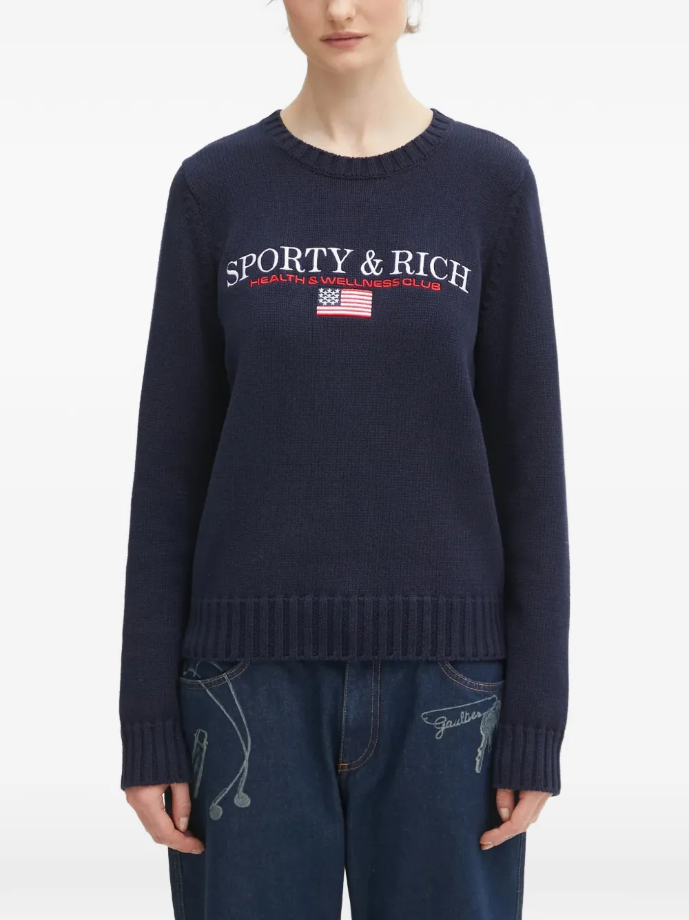 Sporty & Rich crew-neck long-sleeve sweater - Blu