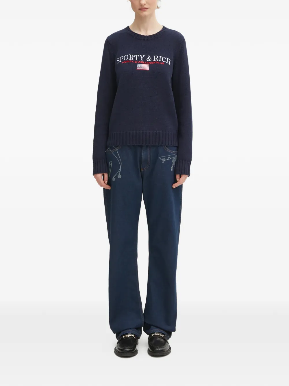 Sporty & Rich Trui met hoge hals Blauw