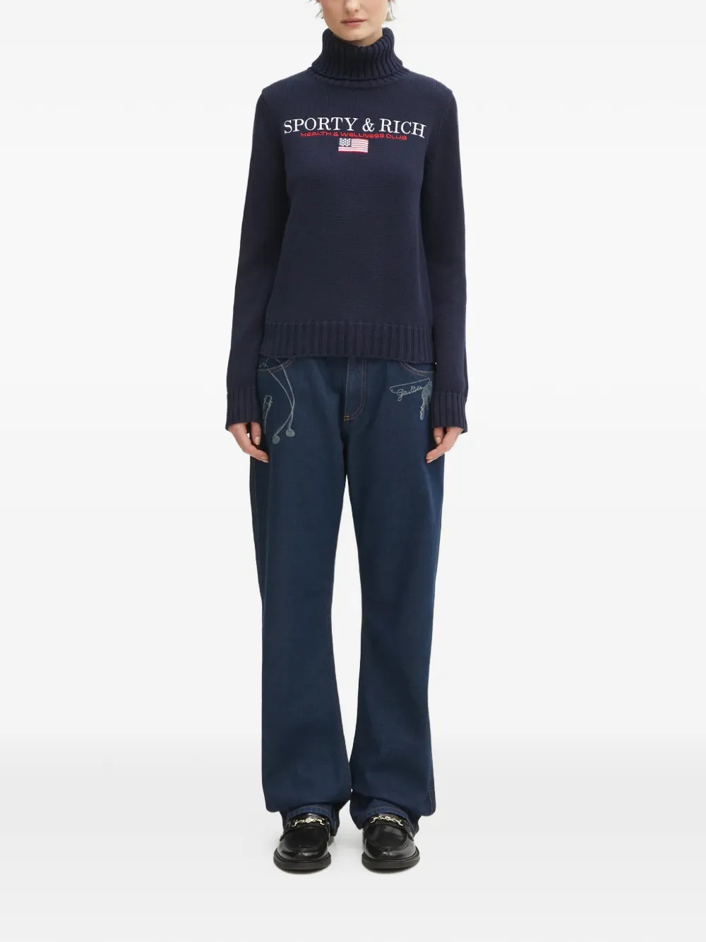  Sporty & Rich Turtleneck Sweater - Blue 