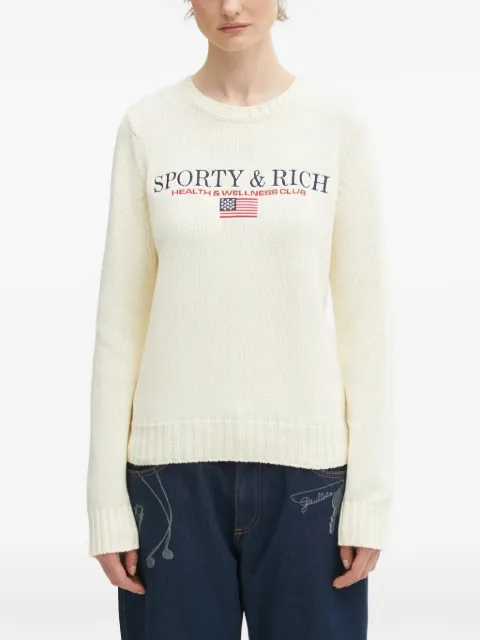 Sporty & Rich crew-neck embroidered sweater
