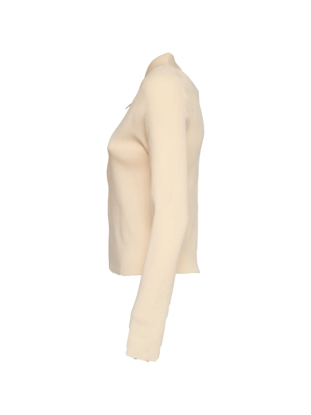  Victoria Beckham Zipped Polo Top - Neutrals 