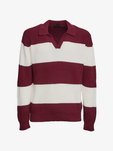 Fay stribet sweater med V-hals