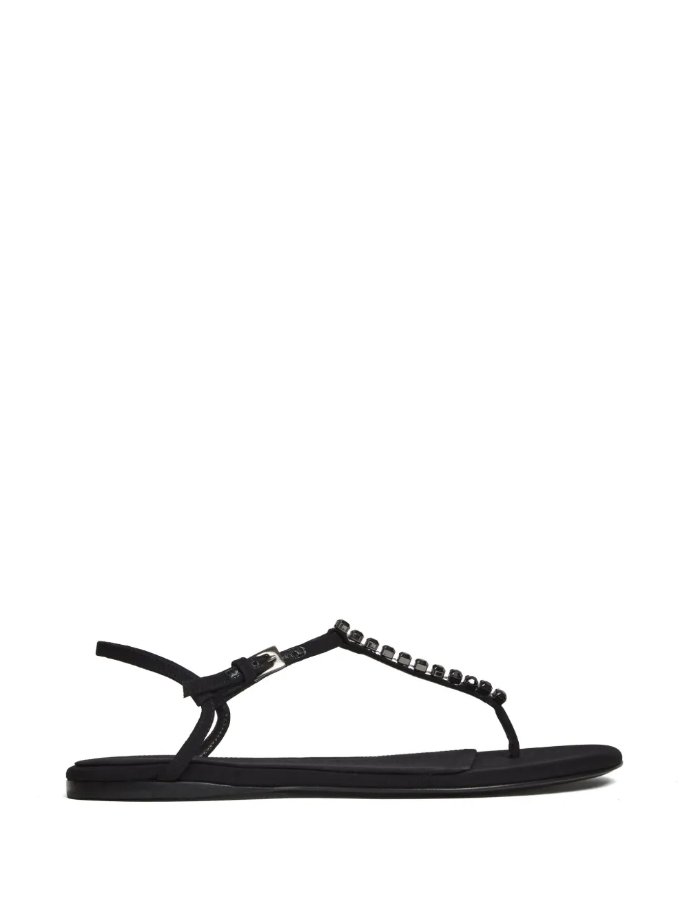 Paris Texas Montecarlo Crystal-embellished Flat Sandal In Black