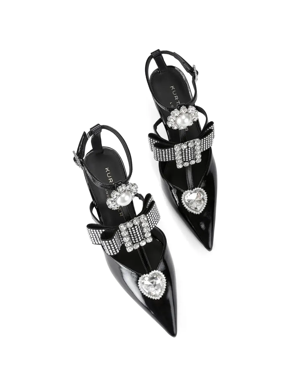 Kurt Geiger London Bow Point Gladiator verfraaide pumps Zwart