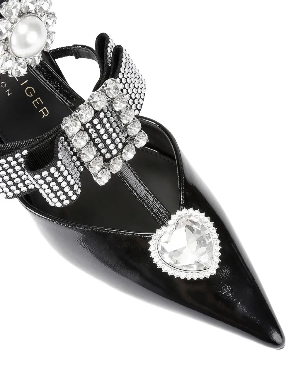 Kurt Geiger London Bow Point Gladiator verfraaide pumps Zwart