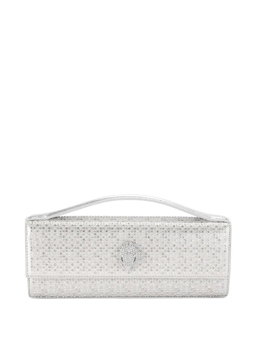 Kurt Geiger London crystal-embellished clutch bag - Argento