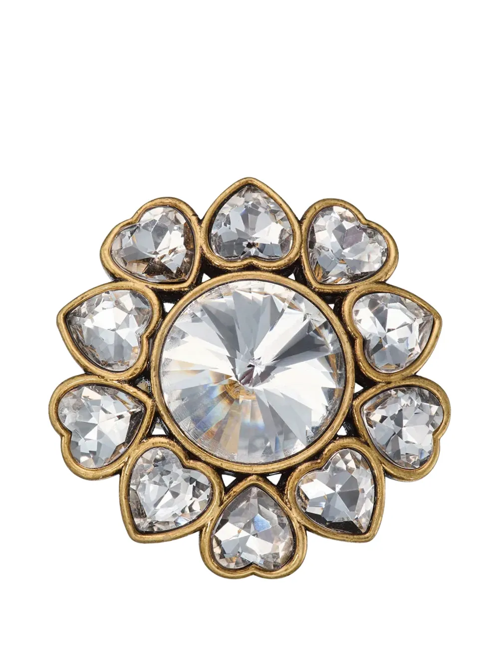 Kurt Geiger London heart-crystal ring - Oro