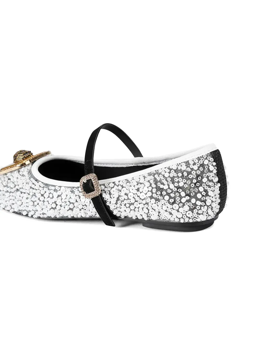 Kurt Geiger London Pimlico ballerina's met pailletten en gesp Zilver