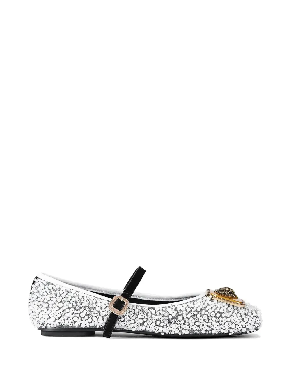 Kurt Geiger London Pimlico sequin buckle ballet flats - Argento
