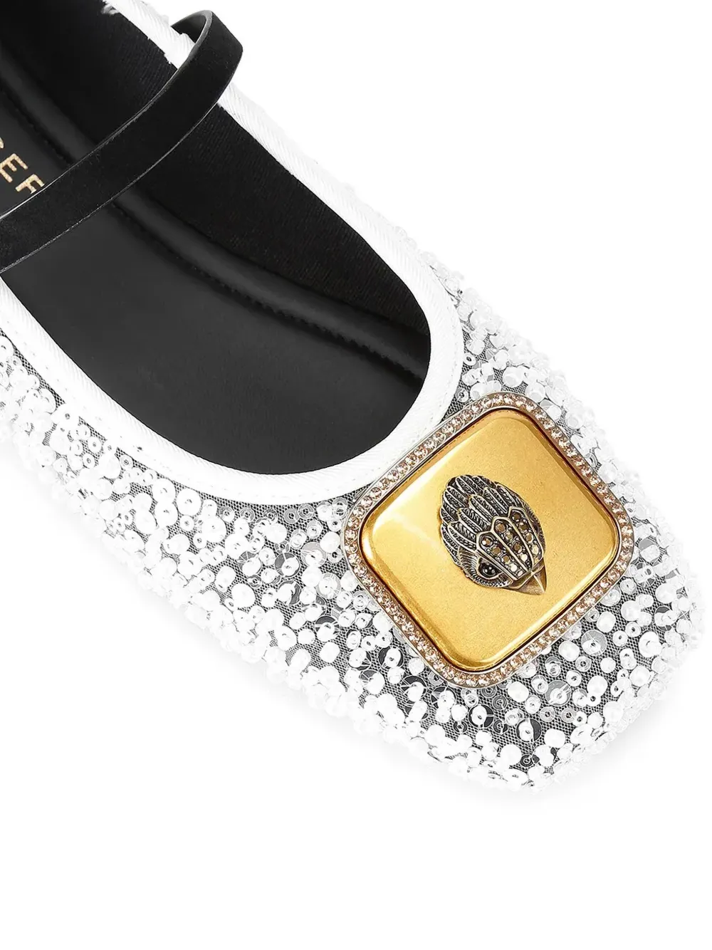 Kurt Geiger London Pimlico ballerina's met pailletten en gesp Zilver