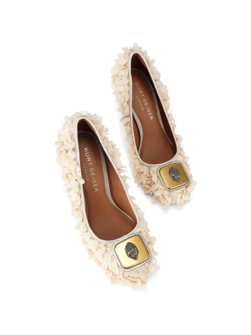 Kurt Geiger London Pimlico pumps met bloemapplicatie Beige