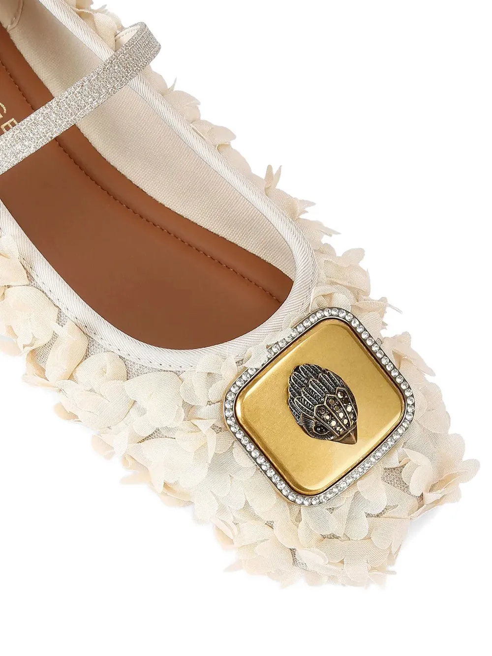 Kurt Geiger London Ballerina's met bloemenprint en bandje Beige