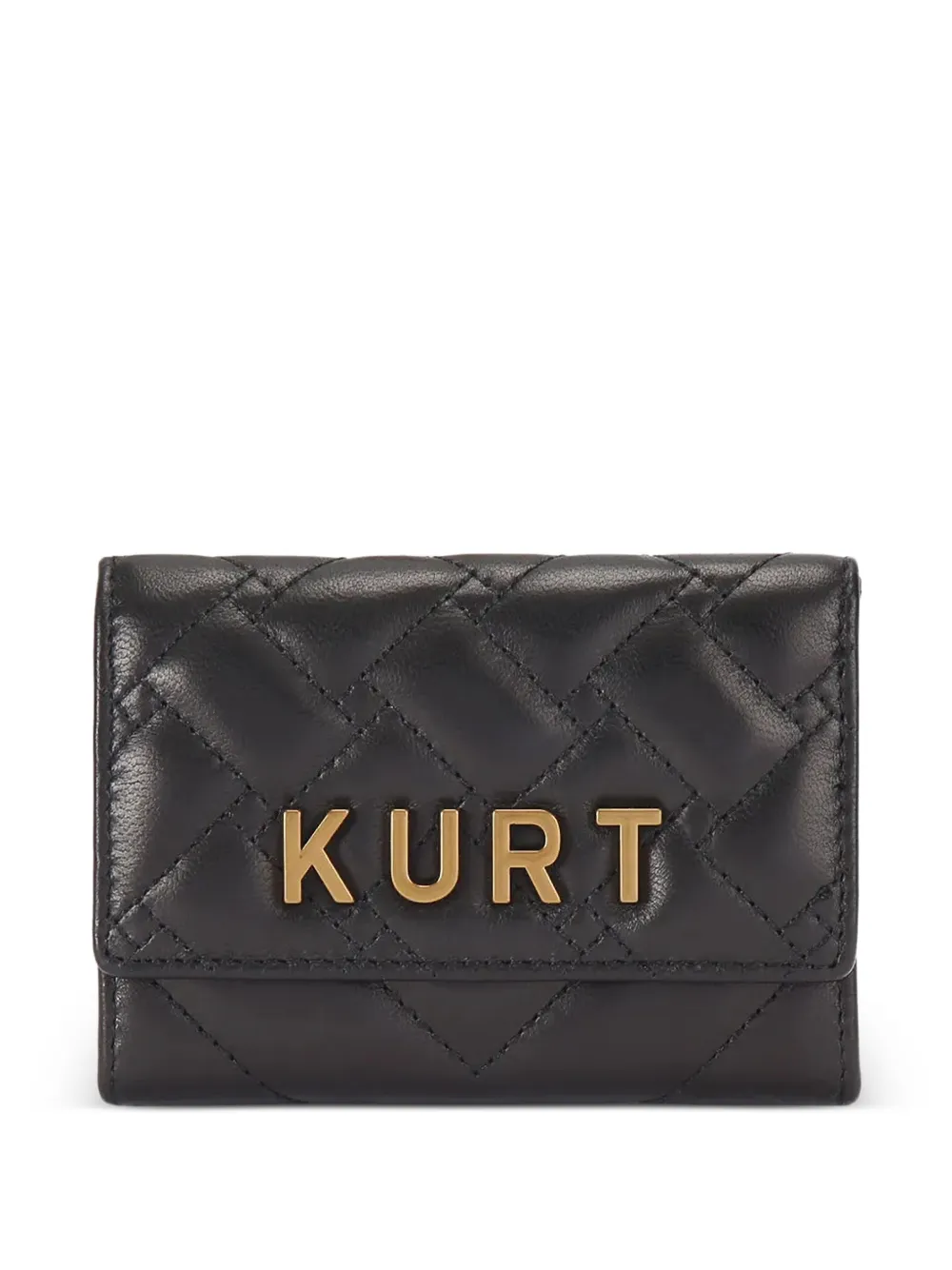 Kurt Geiger London quilted logo-plaque card holder - Nero